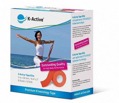 Тейп K-Active Elite 5см х 5м оранжевый